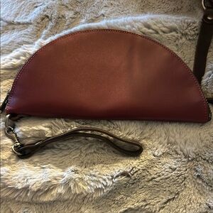 Dean Burgundy Half-Moon Clutch